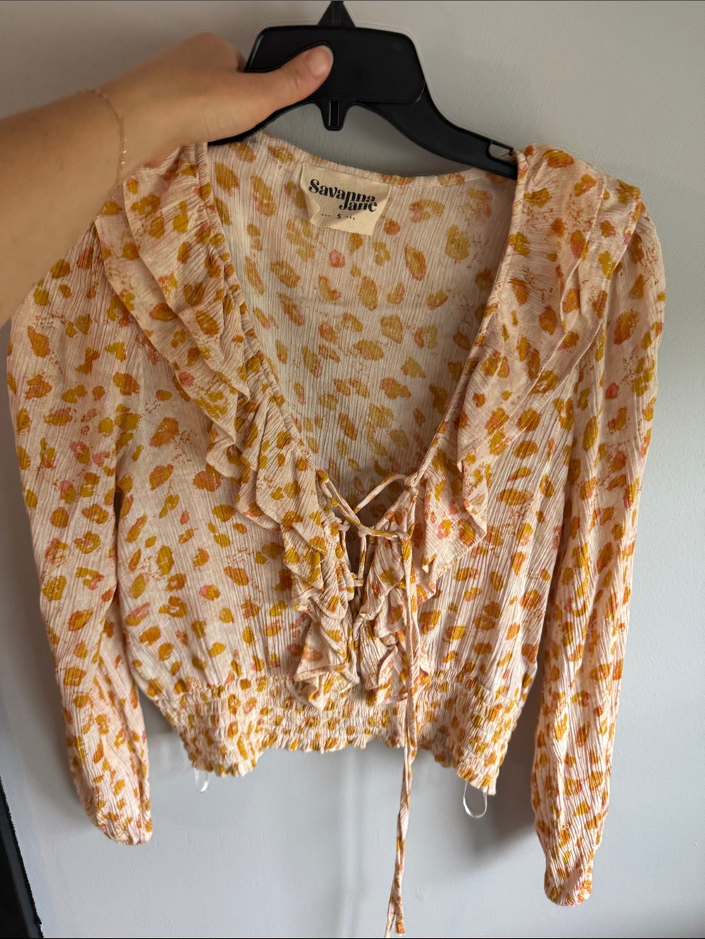 Savanna Jane Cream Blouse with Pink and Yellow Spot Print